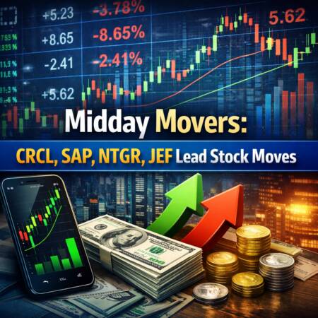 Midday movers: CRCL, SAP, NTGR, JEF lead stock moves Midday Movers: Crcl, Sap, Ntgr, Jef Lead Stock Moves