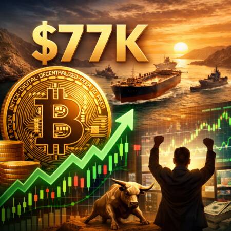 Bitcoin clears $77k as Hormuz reopens, risk appetite rises Bitcoin Clears $77k As Hormuz Reopens, Risk Appetite Rises