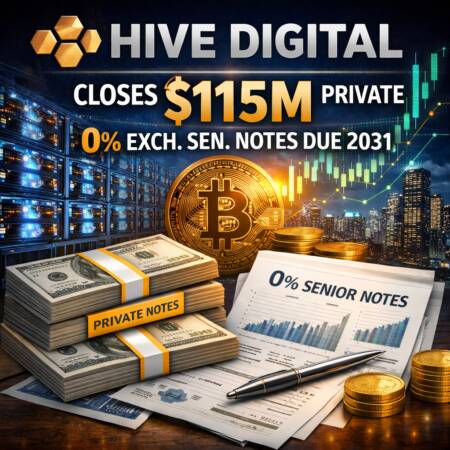Hive Digital Closes $115m Private 0% Exch. Sen. Notes Due 2031