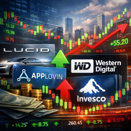 Lucid, AppLovin, Western Digital, Invesco lead midday stock moves Lucid, Applovin, Western Digital, Invesco Lead Midday Stock Moves