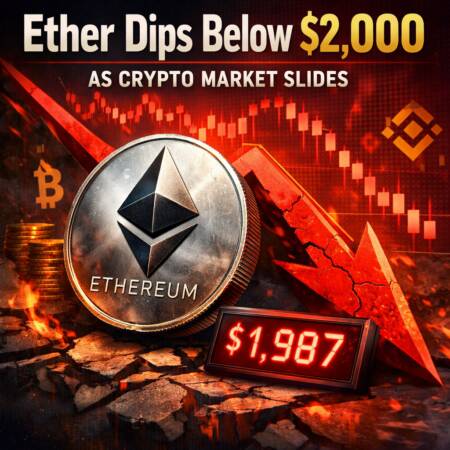 Ether dips below $2,000 as crypto market slides Ether Dips Below $2,000 As Crypto Market Slides