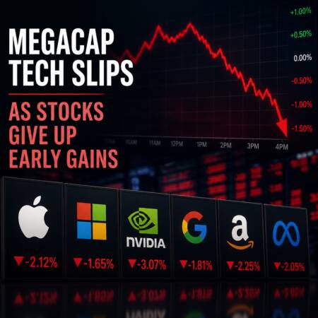 Megacap Tech Slips as Stocks Give Up Early Gains Megacap Tech Slips As Stocks Give Up Early Gains