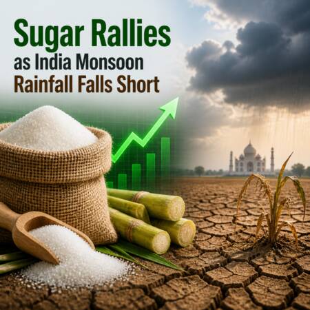 Sugar Rallies As India Monsoon Rainfall Falls Short
