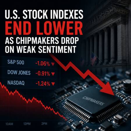 U.s. Stock Indexes End Lower As Chipmakers Drop On Weak Sentiment