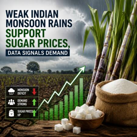 Weak Indian Monsoon Rains Support Sugar Prices, Data Signals Demand Weak Indian Monsoon Rains Support Sugar Prices, Data Signals Demand