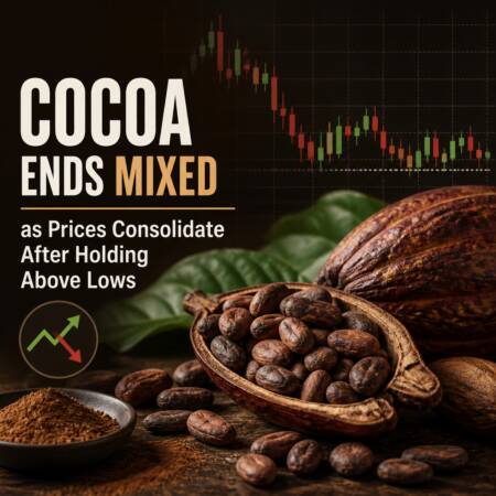 Cocoa Ends Mixed as Prices Consolidate After Holding Above Lows Cocoa Ends Mixed As Prices Consolidate After Holding Above Lows