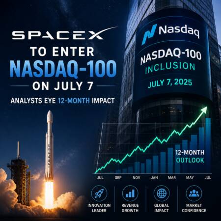 SpaceX to Enter Nasdaq-100 on July 7; Analysts Eye 12-Month Impact Spacex To Enter Nasdaq-100 On July 7; Analysts Eye 12-Month Impact