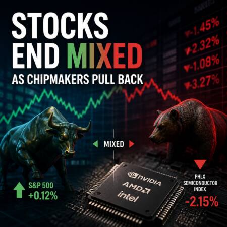 Stocks End Mixed as Chipmakers Pull Back Stocks End Mixed As Chipmakers Pull Back