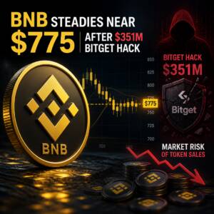 Bnb Steadies Near $775 After $351m Bitget Hack; Market Risk Of Token Sales