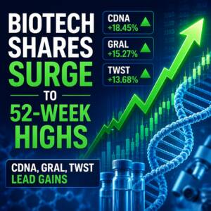 Biotech Shares Surge To 52-Week Highs: Cdna, Gral, Twst Lead Gains