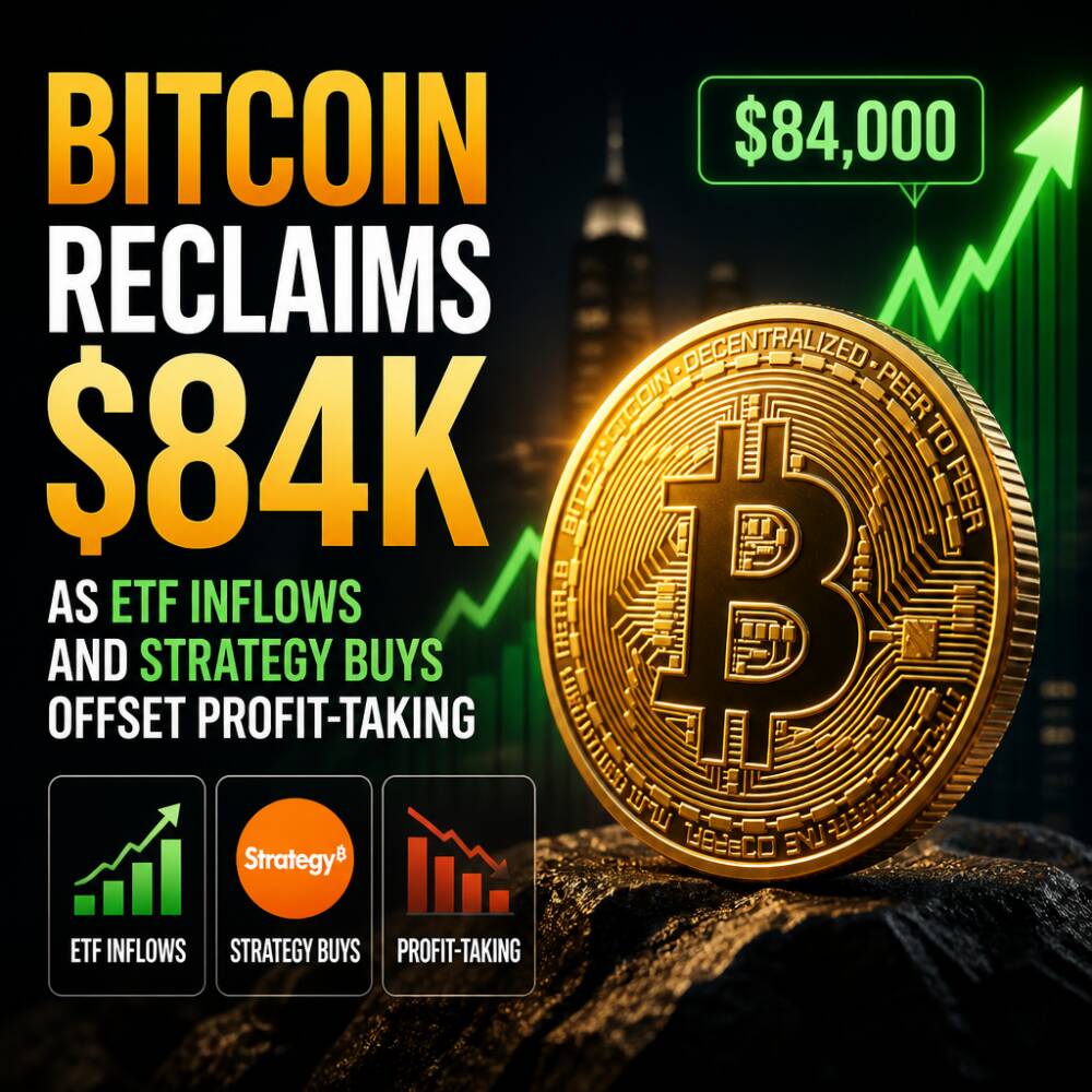 Bitcoin Reclaims $84K as ETF Inflows and Strategy Buys Offset Profit-Taking Bitcoin Reclaims $84k As Etf Inflows And Strategy Buys Offset Profit-Taking