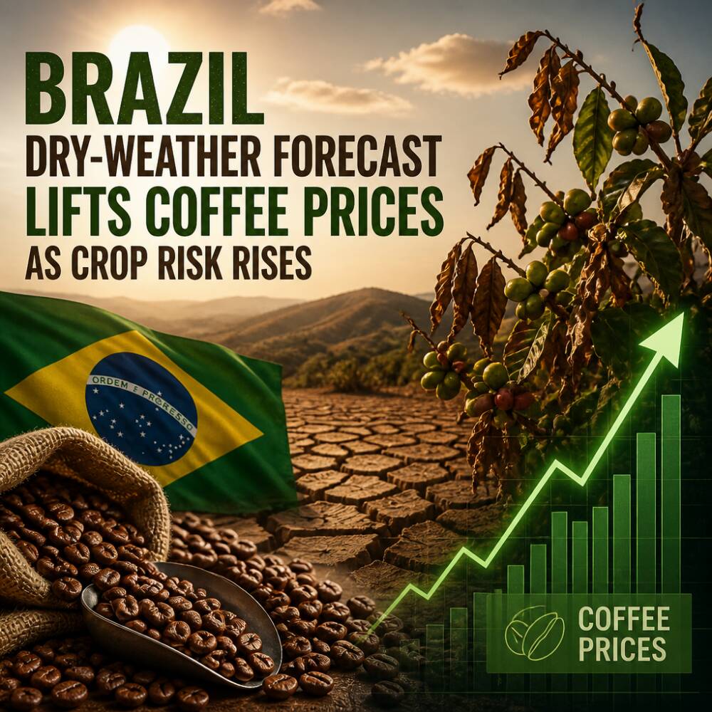 Brazil Dry-Weather Forecast Lifts Coffee Prices as Crop Risk Rises Brazil Dry-Weather Forecast Lifts Coffee Prices As Crop Risk Rises