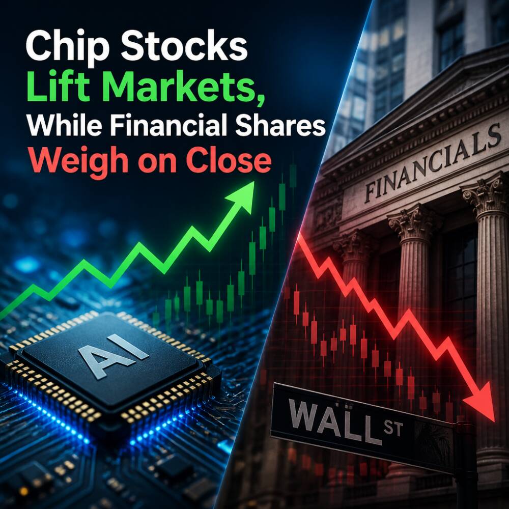 Chip Stocks Lift Markets, While Financial Shares Weigh on Close Chip Stocks Lift Markets, While Financial Shares Weigh On Close