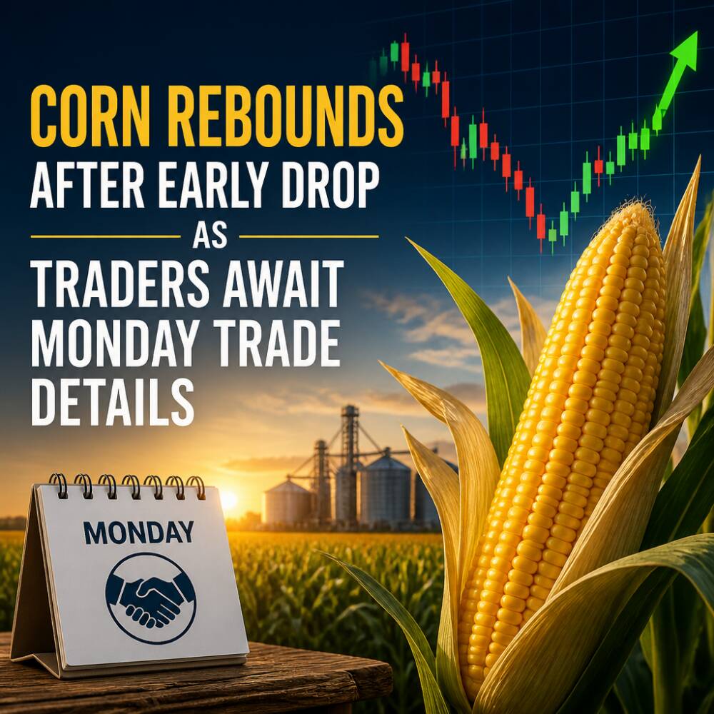 Corn Rebounds After Early Drop as Traders Await Monday Trade Details Corn Rebounds After Early Drop As Traders Await Monday Trade Details