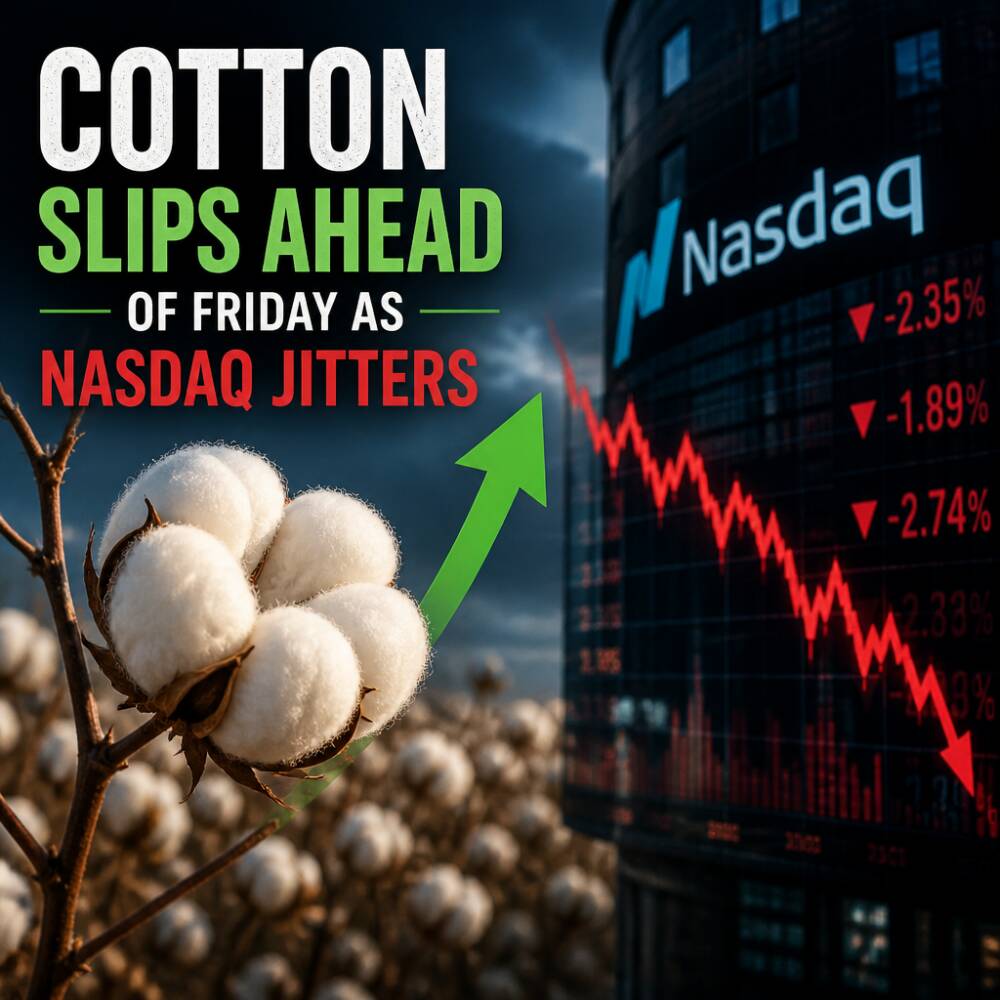 Cotton Slips Ahead of Friday as Nasdaq Jitters Cotton Slips Ahead Of Friday As Nasdaq Jitters