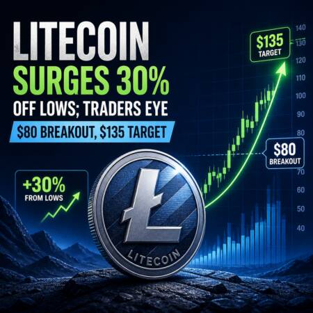 Litecoin surges 30% off lows; traders eye $80 breakout, $135 target Litecoin Surges 30% Off Lows; Traders Eye $80 Breakout, $135 Target