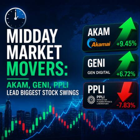Midday Market Movers: AKAM, GENI, PPLI Lead Biggest Stock Swings Midday Market Movers: Akam, Geni, Ppli Lead Biggest Stock Swings