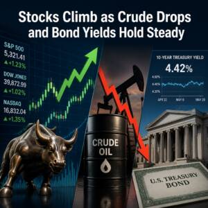 Stocks Climb As Crude Drops And Bond Yields Hold Steady