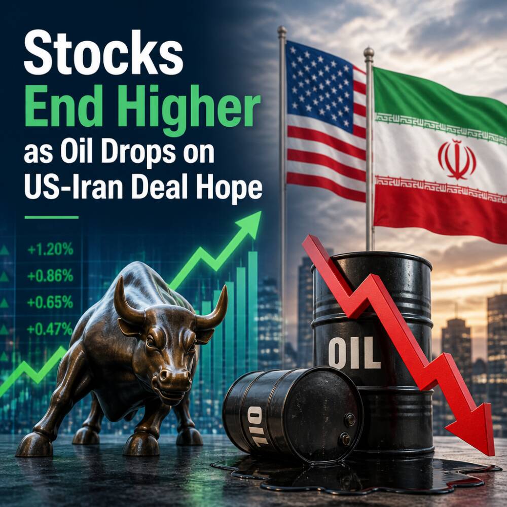 Stocks End Higher as Oil Drops on US-Iran Deal Hope Stocks End Higher As Oil Drops On Us-Iran Deal Hope