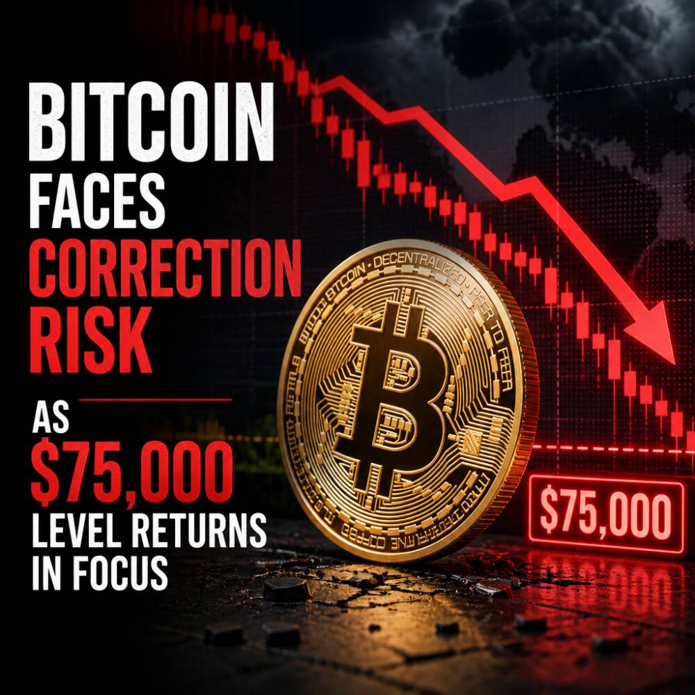 Bitcoin Faces Correction Risk as $75,000 Level Returns in Focus Bitcoin Faces Correction Risk As $75,000 Level Returns In Focus