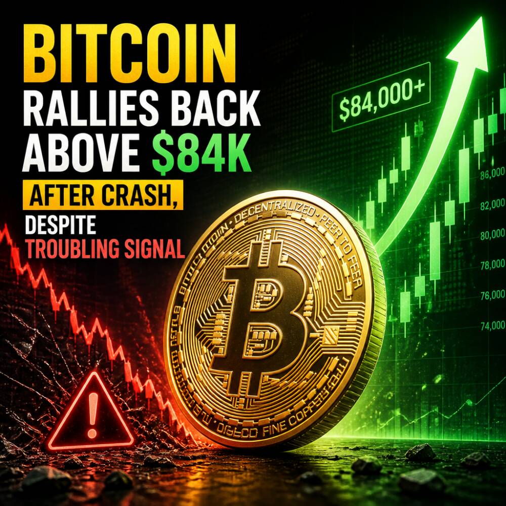 Bitcoin Rallies Back Above $84K After Crash, Despite Troubling Signal Bitcoin Rallies Back Above $84k After Crash, Despite Troubling Signal