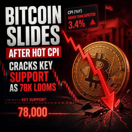 Bitcoin Slides After Hot Cpi, Cracks Key Support As 78k Looms