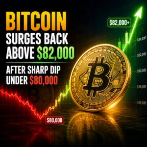 Bitcoin Surges Back Above $82,000 After Sharp Dip Under $80,000