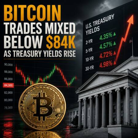 Bitcoin Trades Mixed Below $84K as Treasury Yields Rise Bitcoin Trades Mixed Below $84k As Treasury Yields Rise
