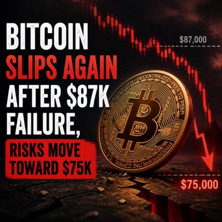 Bitcoin slips again after $87K failure, risks move toward $75K Bitcoin Slips Again After $87k Failure, Risks Move Toward $75k