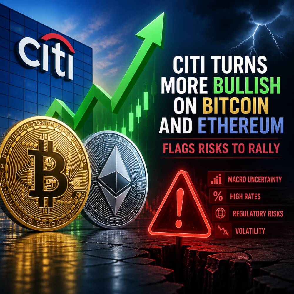 Citi Turns More Bullish on Bitcoin and Ethereum, Flags Risks to Rally Citi Turns More Bullish On Bitcoin And Ethereum, Flags Risks To Rally