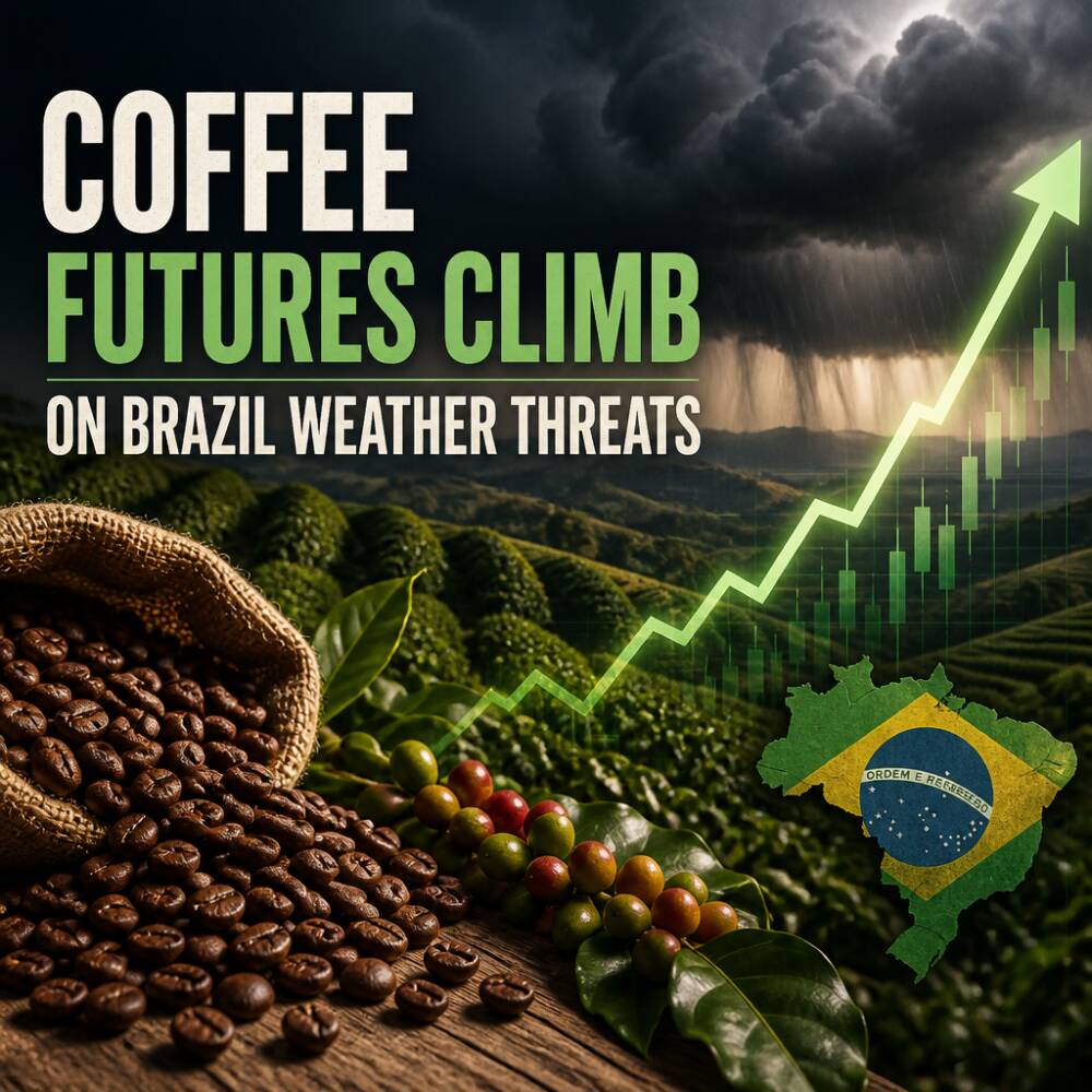 Coffee Futures Climb on Brazil Weather Threats Coffee Futures Climb On Brazil Weather Threats