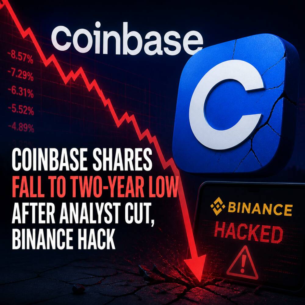 Coinbase Shares Fall to Two-Year Low After Analyst Cut, Binance Hack Coinbase Shares Fall To Two-Year Low After Analyst Cut, Binance Hack