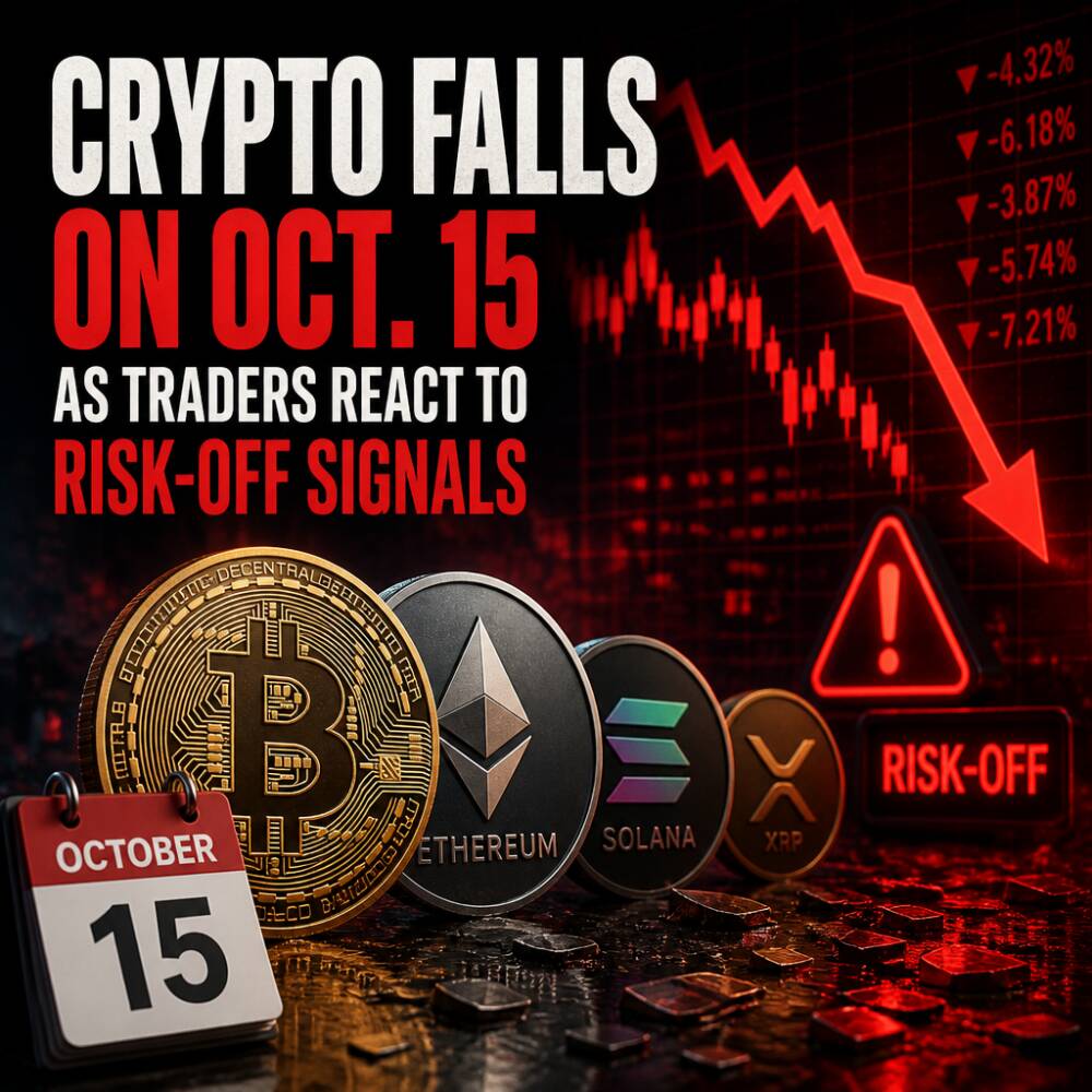 Crypto Falls On Oct. 15 As Traders React To Risk-Off Signals