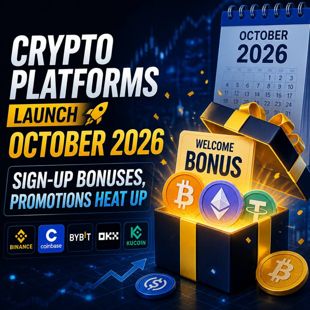 Crypto Platforms Launch October 2026 Sign-Up Bonuses, Promotions Heat Up Crypto Platforms Launch October 2026 Sign-Up Bonuses, Promotions Heat Up