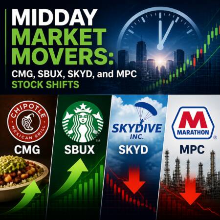 Midday Market Movers: CMG, SBUX, SKYD, and MPC Stock Shifts Midday Market Movers: Cmg, Sbux, Skyd, And Mpc Stock Shifts