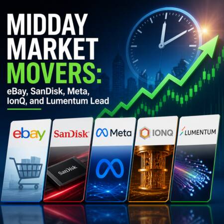 Midday Market Movers: eBay, SanDisk, Meta, IonQ, and Lumentum Lead Midday Market Movers: Ebay, Sandisk, Meta, Ionq, And Lumentum Lead