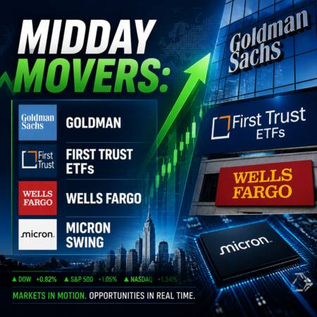 Midday Movers: Goldman, First Trust ETFs, Wells Fargo, Micron Swing Midday Movers: Goldman, First Trust Etfs, Wells Fargo, Micron Swing