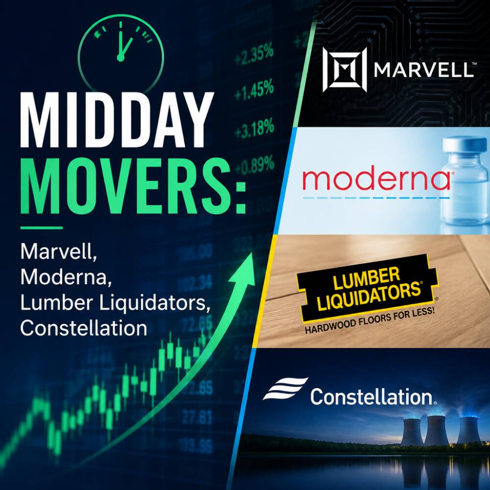 Midday Movers: Marvell, Moderna, Lumber Liquidators, Constellation Midday Movers: Marvell, Moderna, Lumber Liquidators, Constellation