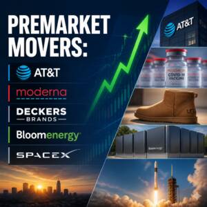 Premarket Movers: At&t, Moderna, Deckers, Bloom Energy, Spacex