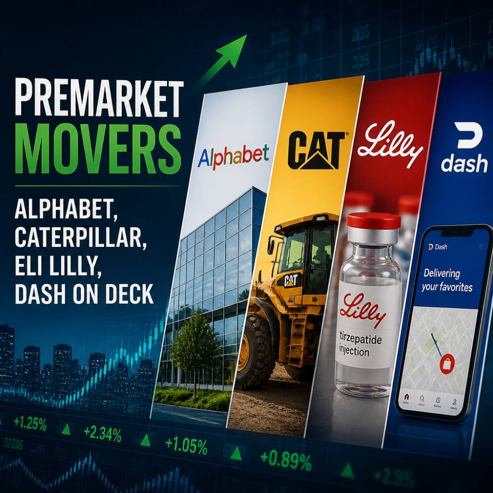 Premarket movers: Alphabet, Caterpillar, Eli Lilly, Dash on deck Premarket Movers: Alphabet, Caterpillar, Eli Lilly, Dash On Deck