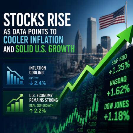 Stocks Rise as Data Points to Cooler Inflation and Solid U.S. Growth Stocks Rise As Data Points To Cooler Inflation And Solid U.s. Growth
