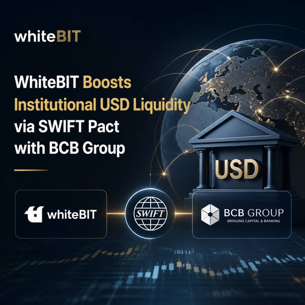 WhiteBIT Boosts Institutional USD Liquidity via SWIFT Pact with BCB Group Whitebit Boosts Institutional Usd Liquidity Via Swift Pact With Bcb Group