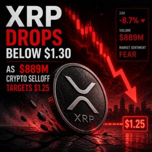 Xrp Drops Below $1.30 As $889m Crypto Selloff Targets $1.25