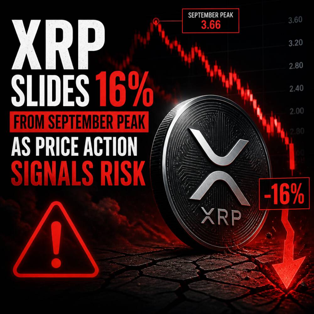 XRP Slides 16% From September Peak as Price Action Signals Risk Xrp Slides 16% From September Peak As Price Action Signals Risk