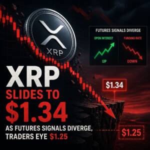 Xrp Slides To $1.34 As Futures Signals Diverge, Traders Eye $1.25
